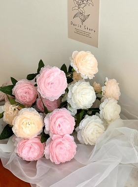 2件包邮|洋牡丹仿真花前台花艺家居装饰求婚婚庆礼堂布置拍照摄影