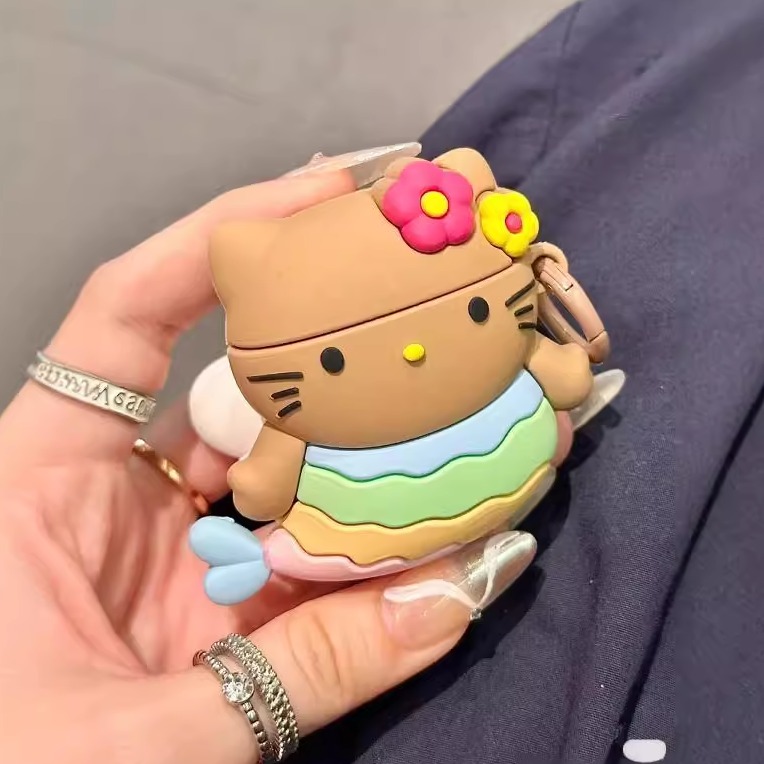 可爱卡通动漫翅膀美人鱼kt猫airpods3耳机壳2代保护套蓝牙AirPodsPro适用苹果硅胶软壳防摔二代小众华强北5代