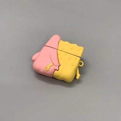 卡通可爱海绵宝宝派大星耳机套适用苹果 AirpodsPro3代耳机壳耳机保护壳小众华强北5代蓝牙硅胶软2代防摔新款