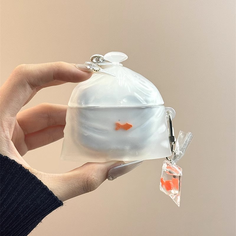 网红超火垃圾袋金鱼耳机套适用苹果airpods4代耳机壳AirPods Pro2耳机保护壳蓝牙3代华强北5代硅胶软壳保护套