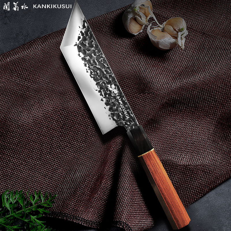 关菊水日式鳗鱼刀锤纹锻打杀鱼刀