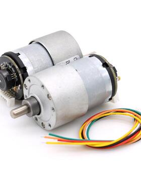 37减速电机与Ab相位编码器机械轮智能汽车电机金属减速箱