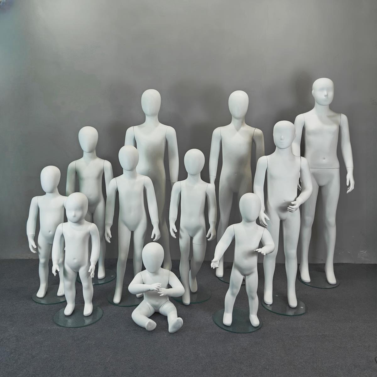 儿童服装模特童装展示道具玻璃纤维全身哑白小孩婴儿假人体模送底