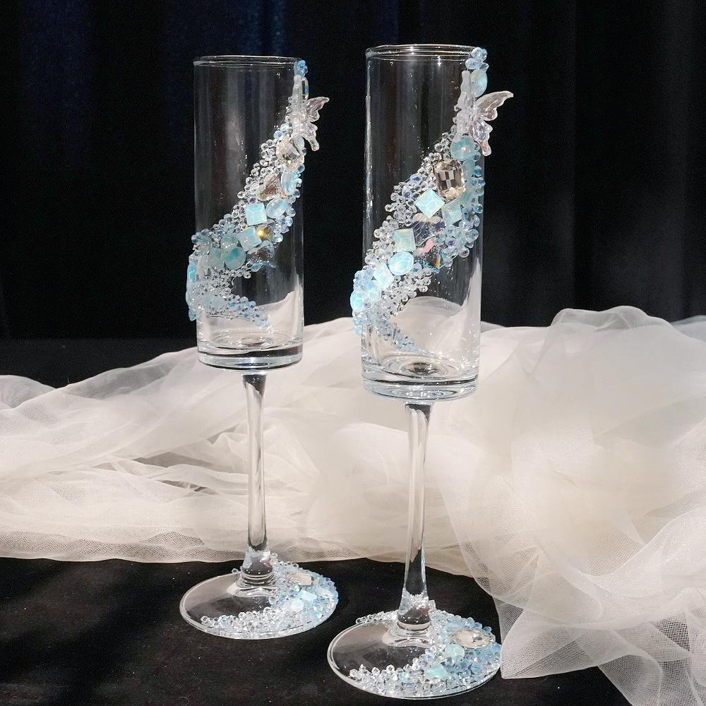 敬酒杯diy材料包绝美葡萄鸡尾酒杯高脚香槟杯结婚仪式感订婚礼物