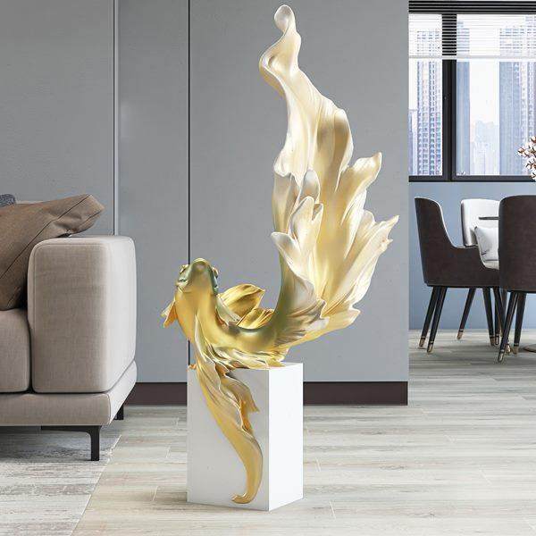 旁乔迁电视柜礼物开业沙发客厅落地摆件门店锦鲤新中式家居饰品,家居饰品,落地摆件,淘宝优惠券,粉丝福利购,淘宝优惠卷