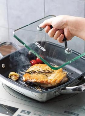 meyer美亚不粘锅24公分方形坑纹牛排锅煎烤锅电磁炉燃气灶通用