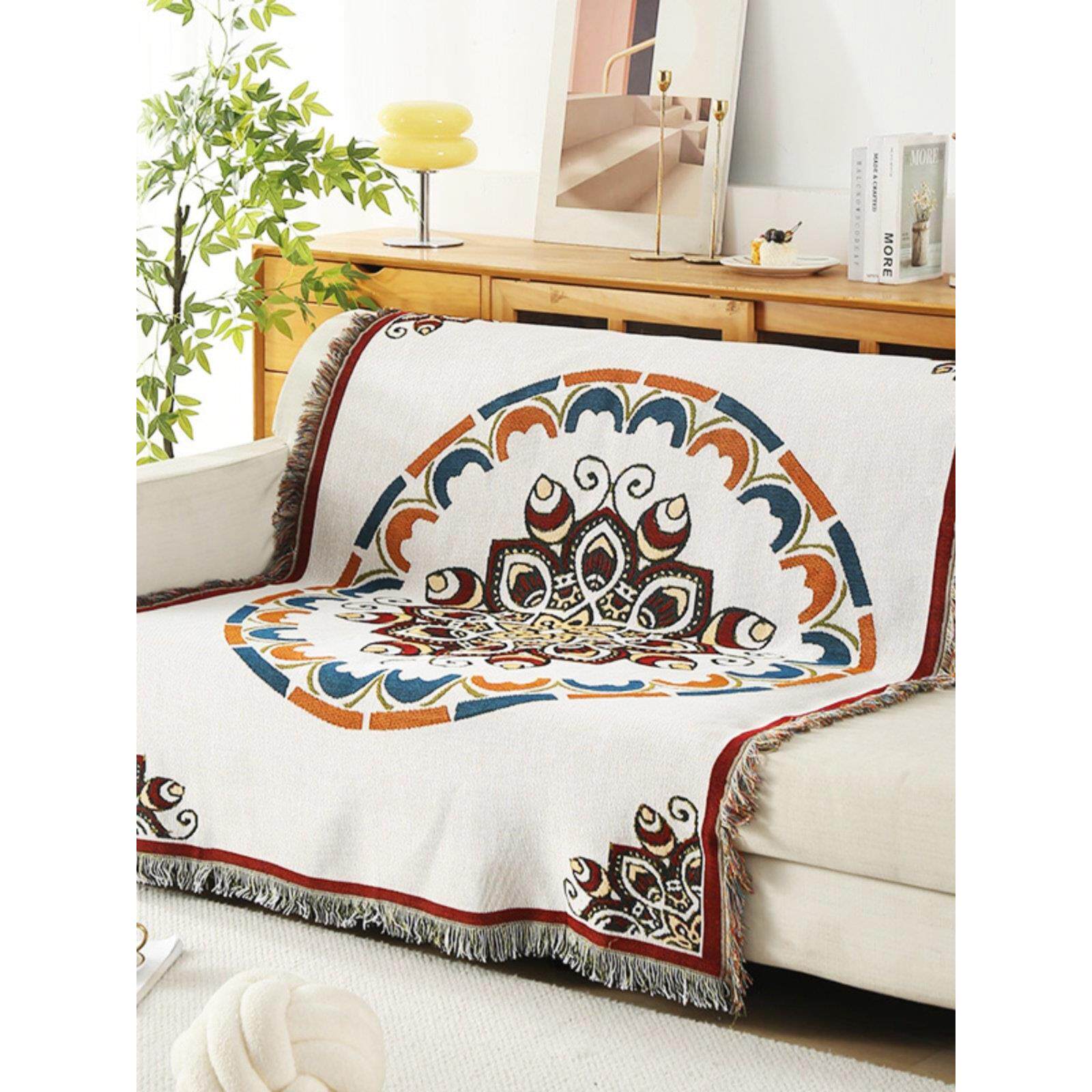 田园风单人沙发巾沙发毯桌布盖布盖毯防尘布酒店民宿装饰毯