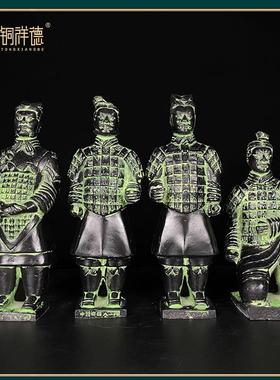 纯铜兵马俑站佣跪射佣将军佣西安秦始皇兵马俑秦俑青铜摆件工艺品