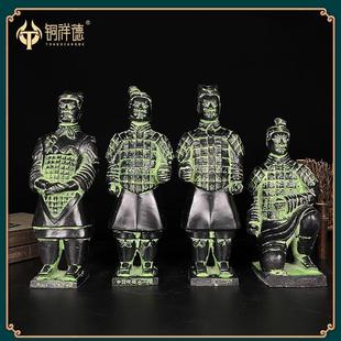 纯铜兵马俑站佣跪射佣将军佣西安秦始皇兵马俑秦俑青铜摆件工艺品