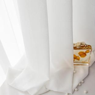 轻奢简约客厅阳台纱帘北欧原木小清新卧室飘窗窗帘窗纱防刮银杏叶