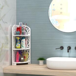 卫生间转角架化妆品收纳架防水浴室三角形架拐角架洗手台置物架