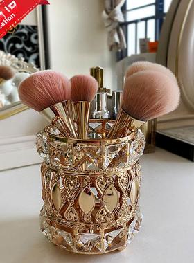 热卖欧式水晶笔筒化妆刷收纳筒 眉笔梳子整理收纳盒 水晶摆件定制