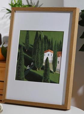 世纪初实木壁挂相框安装4K8K2速写木框四开16A4 36英寸相框定制尺