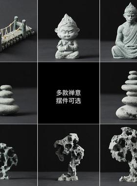 园艺小摆件微景观假山悟空桥太湖石家居装饰搭配盆景鱼缸造景