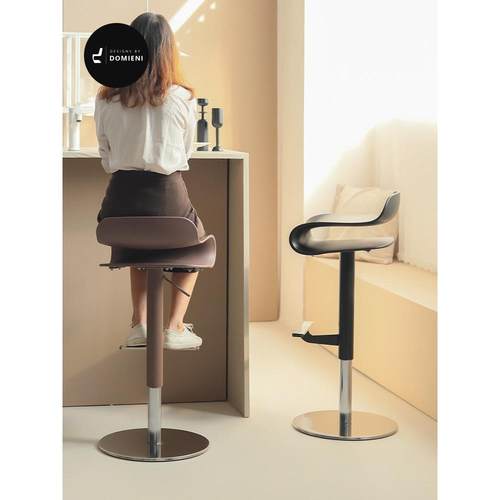 轻奢不锈钢可调吧台椅可旋转简单吧台厨房高桌高凳吧台前台凳