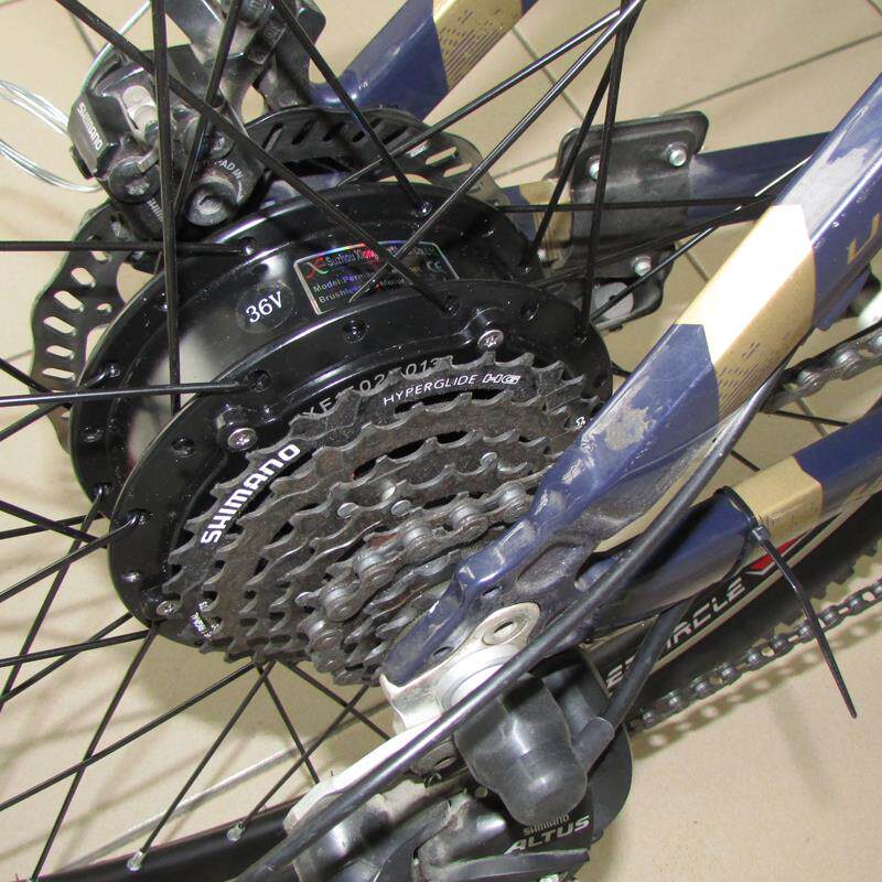 山地车助力电机电动自行车后轮卡飞电机无刷配件马达36V350W