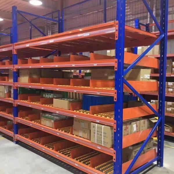 线棒流利条货架电商物料分拣重型滚筒货架车间滚轮滑道货架可定制