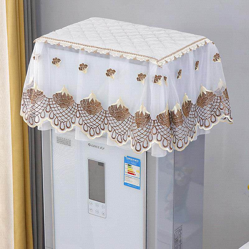 立式方形空调罩防尘罩顶部盖巾空调上面盖布开机不取柜机蕾丝布艺