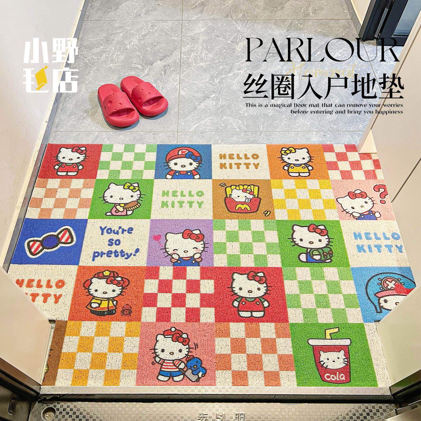 多巴胺风格地垫入户门垫PVC丝圈进门脚垫2025新款家用大门口地垫