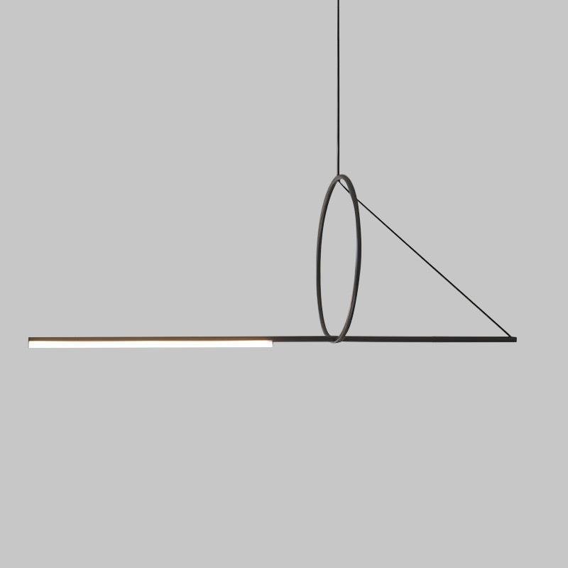 餐厅吊灯 现代简约创意个性led长条灯前台灯吧台灯设计师极简吊灯