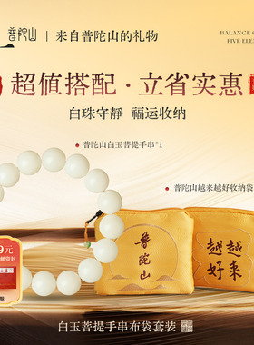 普陀山白玉菩提手串收纳袋套装单圈文玩菩提子佛珠盘玩手链