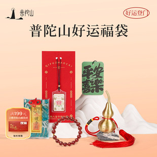 普陀山好运福袋黄金转运珠红玛瑙手串天然南红水晶毕业礼物