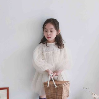 儿童公主裙春夏韩版女童连衣裙洋气网纱粉色仙女裙模特实拍中小童