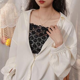 V领防走光神器一片式抹胸女蕾丝性感打底无痕内衣遮胸布胸挡夏季