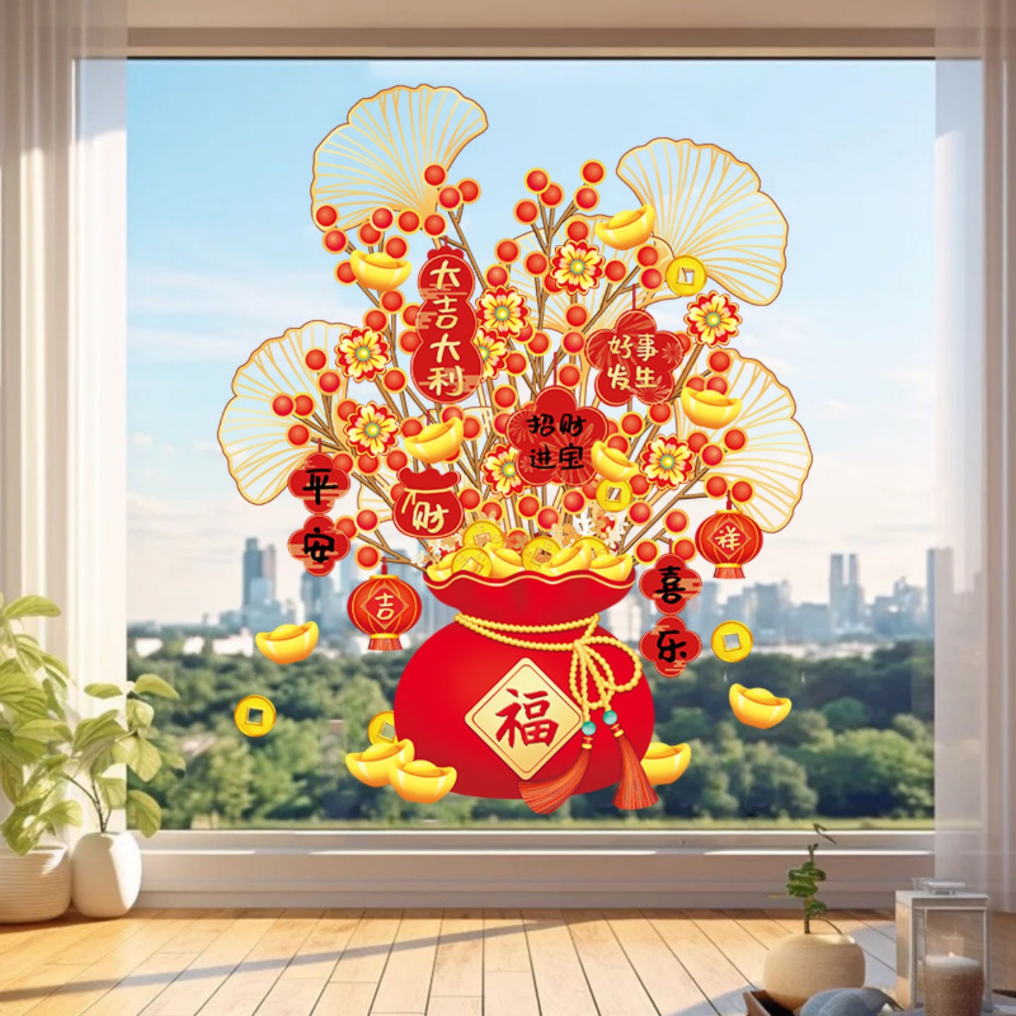 2026新款马年春节装饰福字门贴