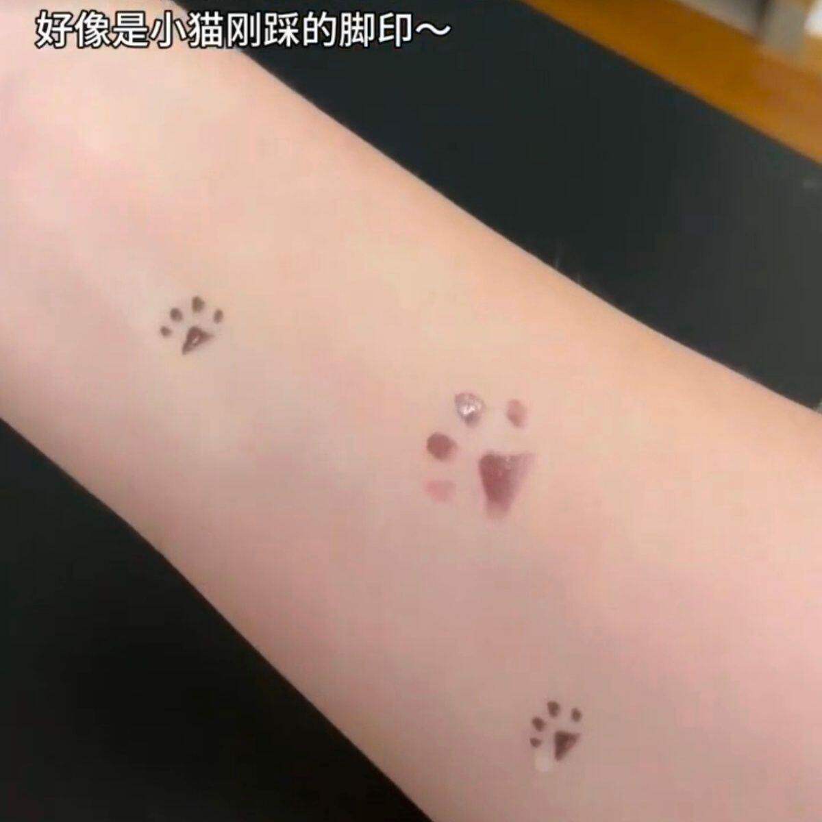 温感猫爪变色可洗情侣纹身贴