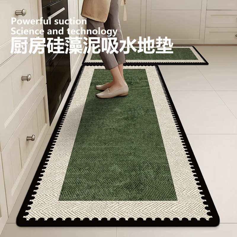 厨房专用地垫2026新款防滑吸水防油可擦免洗家用脚垫进门长条地毯,居家布艺,厨房地垫,淘宝优惠券,粉丝福利购,淘宝优惠卷
