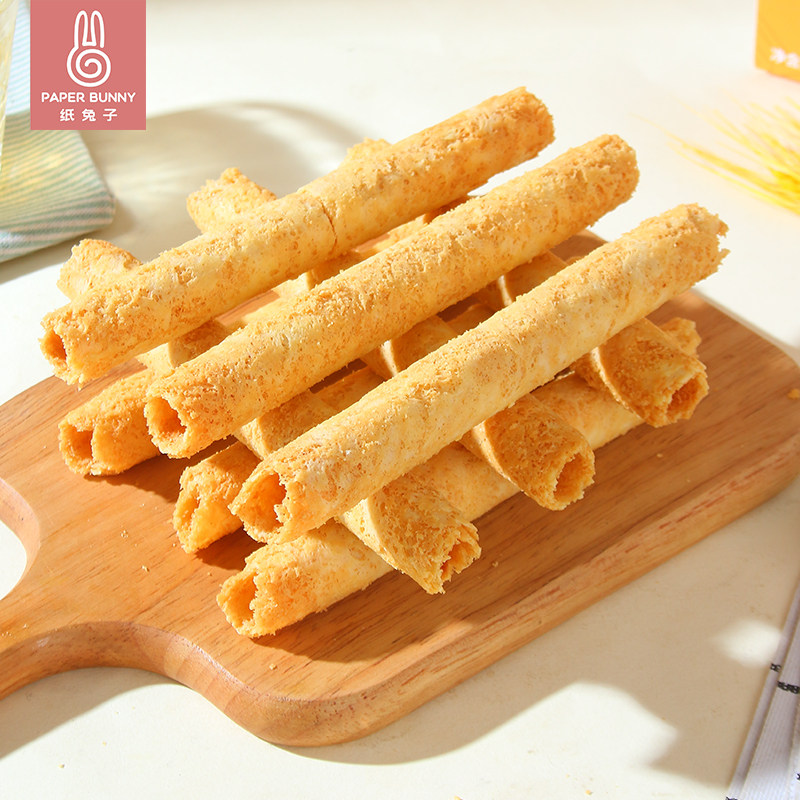 纸兔子黄油鸡蛋卷港式风味儿童零食饼干蛋香浓郁膨松酥脆休闲食品