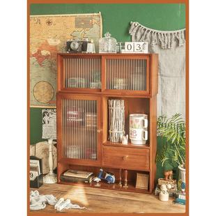 收纳实木桌面柜收纳盒子整理桌上置物架桌面化妆品收纳盒杯子茶具