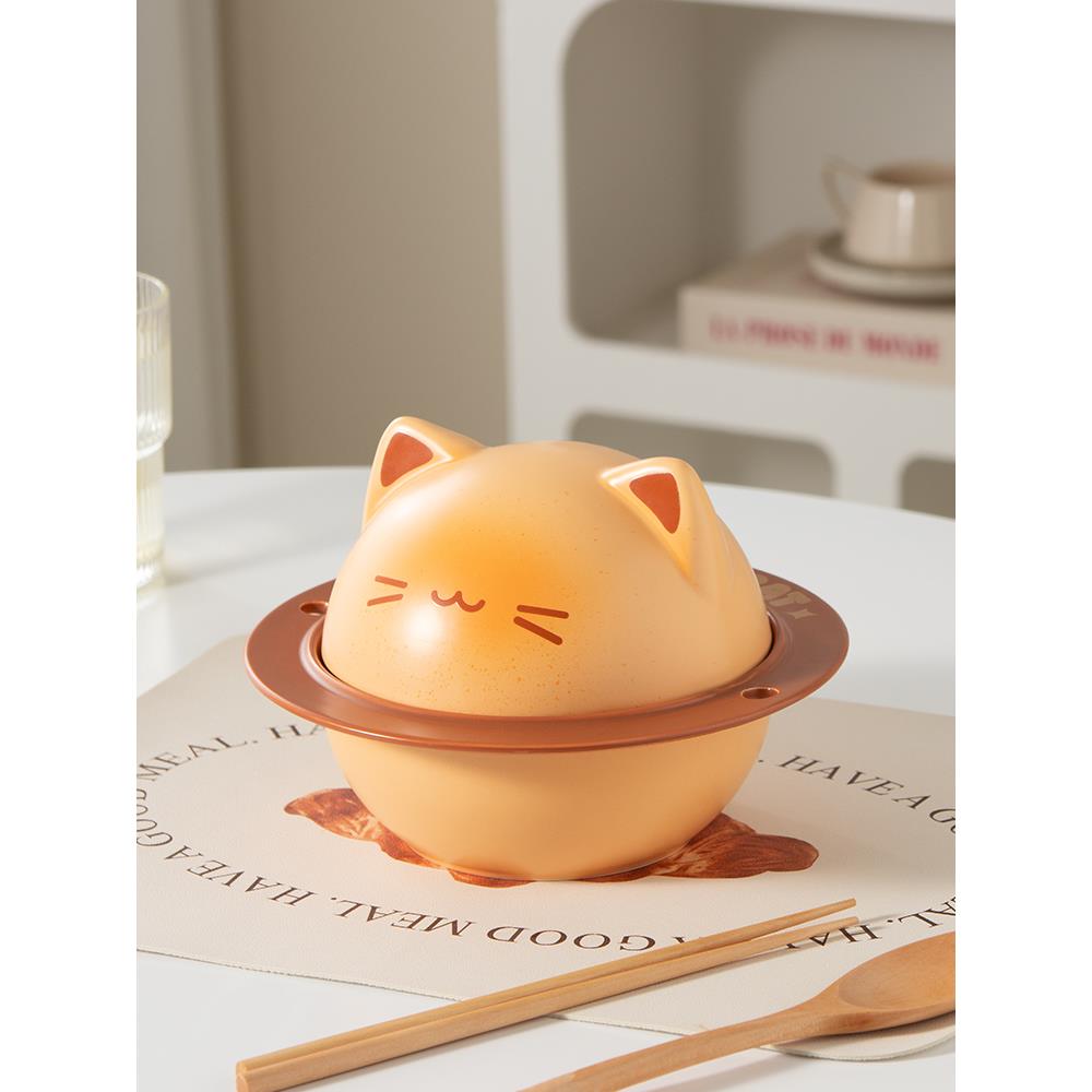 可爱猫咪陶瓷汤碗家用大号面碗汤盆大碗高颜值拉面泡面碗螺蛳粉碗