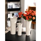 周周 花瓶1.0花瓣口陶瓷花瓶小众简约客厅桌面摆件花器家居插花