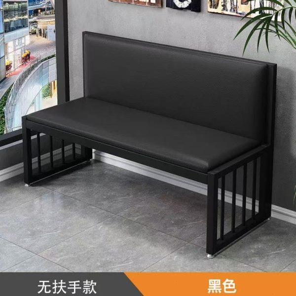 快双人食堂长凳小吃软包店烧烤店餐三人卡座沙发铁艺餐厅长沙发椅