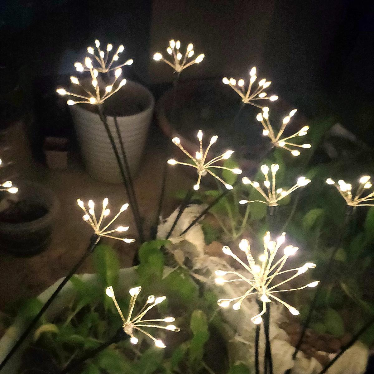 太阳能烟花小夜灯小院草坪装饰灯光控蒲公英阳台花盆庭院防水彩灯