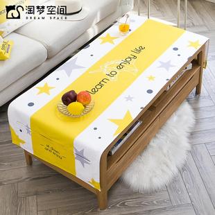 北欧简约棉麻布艺茶几桌布防尘防烫免洗家用长方形台布电视柜盖布