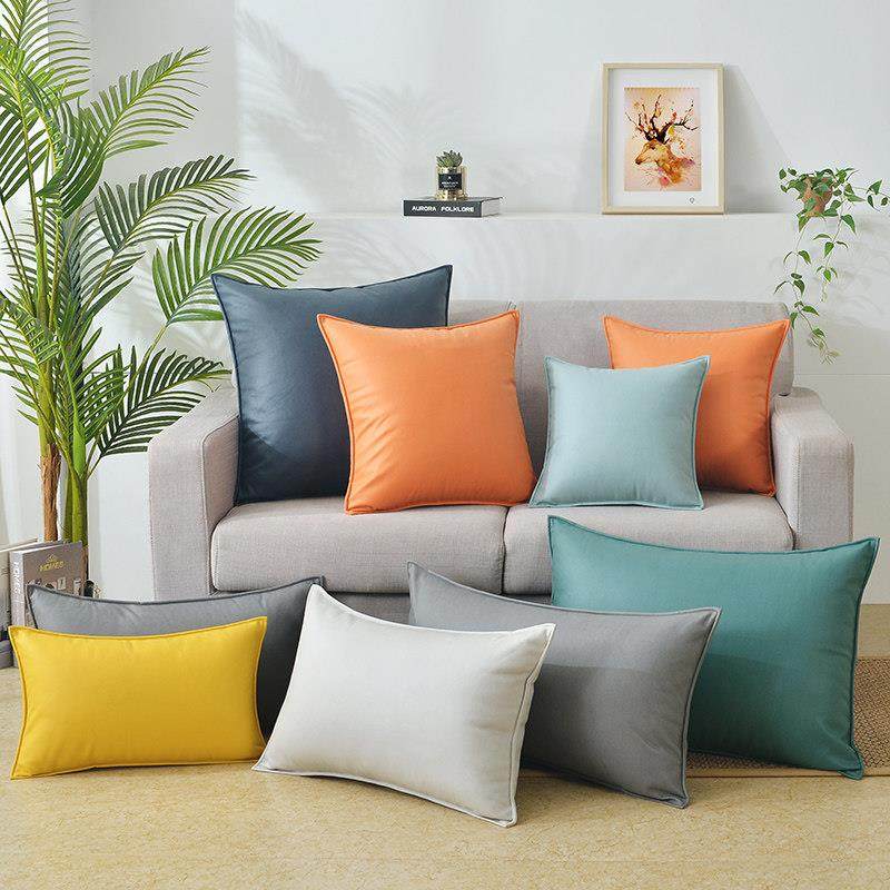 科技布抱枕简约客厅沙发纯色皮靠枕套现代靠垫腰枕橙色大定制北欧,居家布艺,靠垫/抱枕,淘宝优惠券,粉丝福利购,淘宝优惠卷