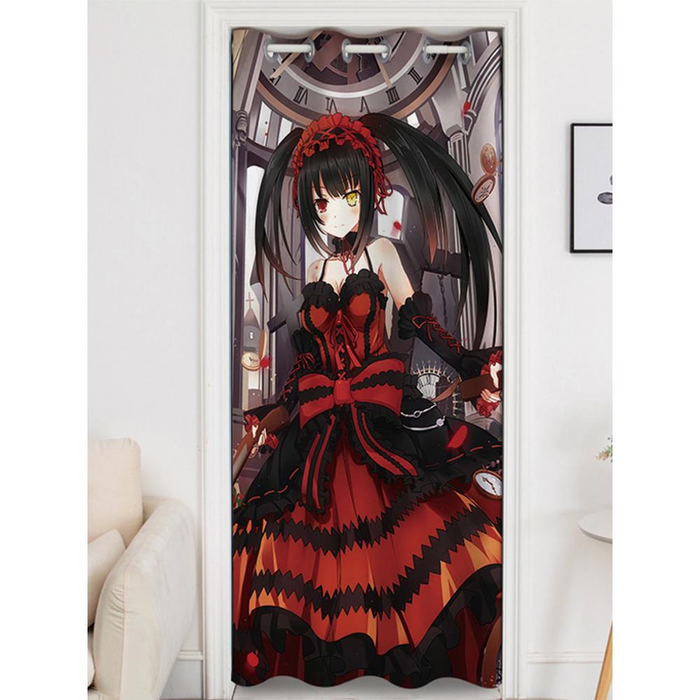 二维卡通动画挂帘不打孔家门帘卧室厨房试衣间浴室隔墙帘