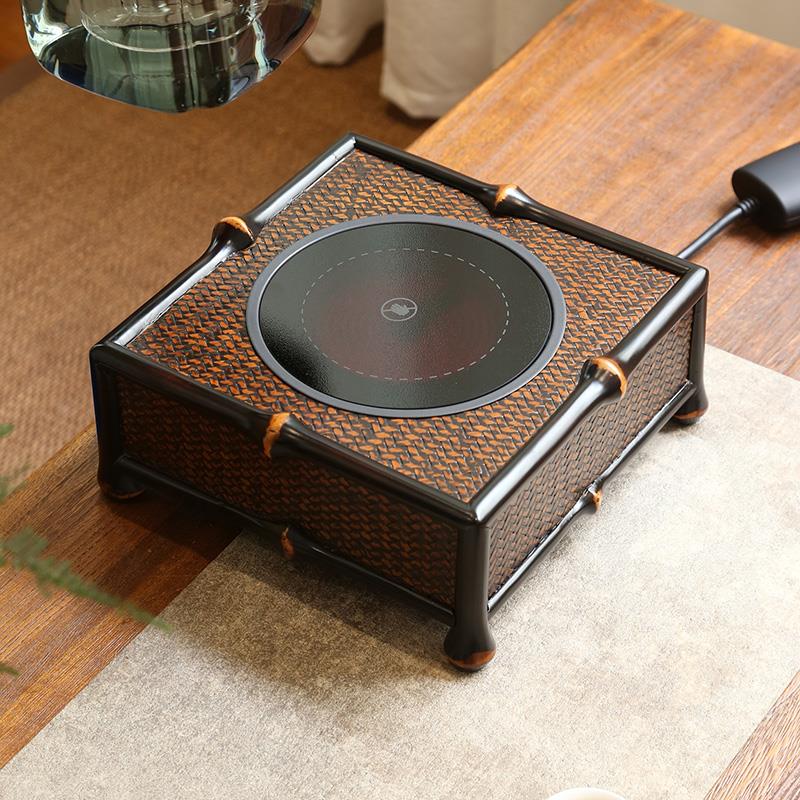山山竹木筇竹黑晶炉煮茶家用铁壶银壶煮茶器静音泡茶炉子烧水炉茶