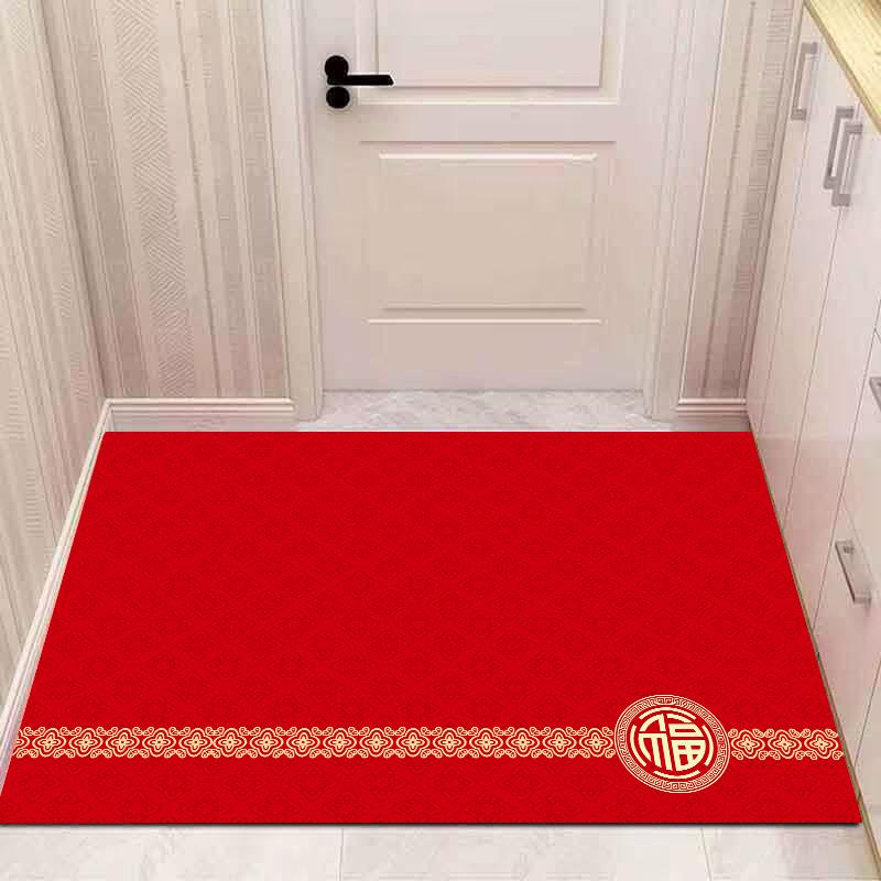 软硅胶红色进门垫家用喜庆大门口脚垫耐脏防滑玄关浴室地毯吸水毯