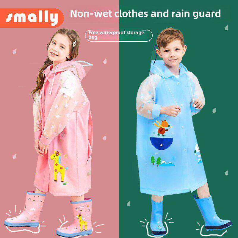 儿童雨衣幼儿园小学女生带书包雨披儿童防水大孩子婴儿雨衣男孩