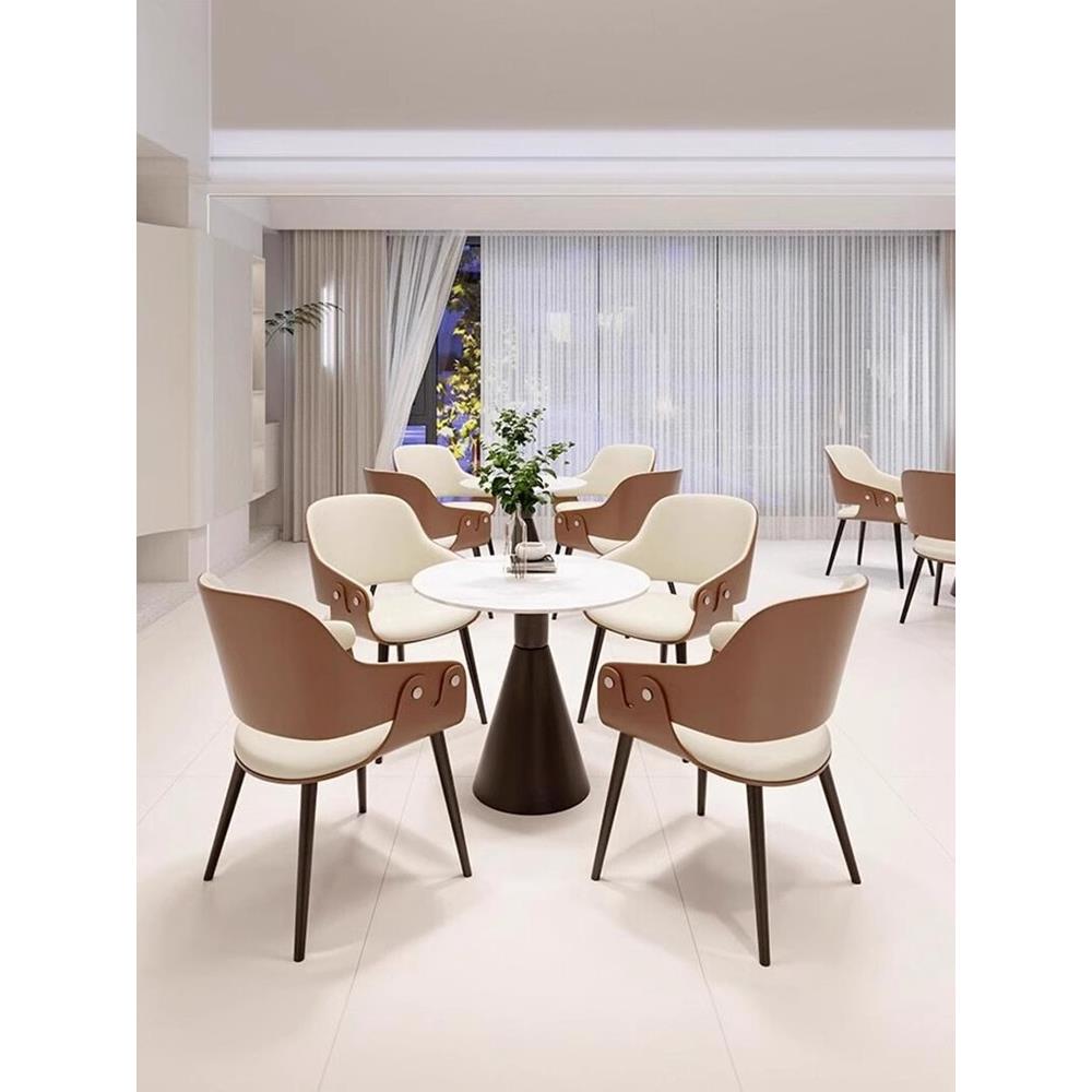 洽谈桌椅轻奢现代影楼商务酒店椅子售楼处部专用会客接待一桌四椅