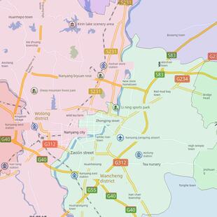 南阳市地图1.15高清折叠版家用办公室书房装饰画墙贴新款现货