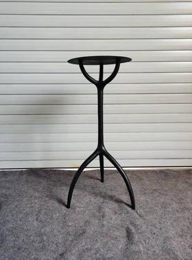 手工锻打茶几边几桌腿复古黑色烤漆实心铁料锻打支持定制