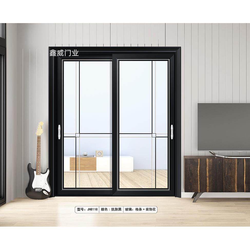 精品高档钛镁合金阳台厨房双层钢化移门隔断玻璃推拉门客厅玻璃门