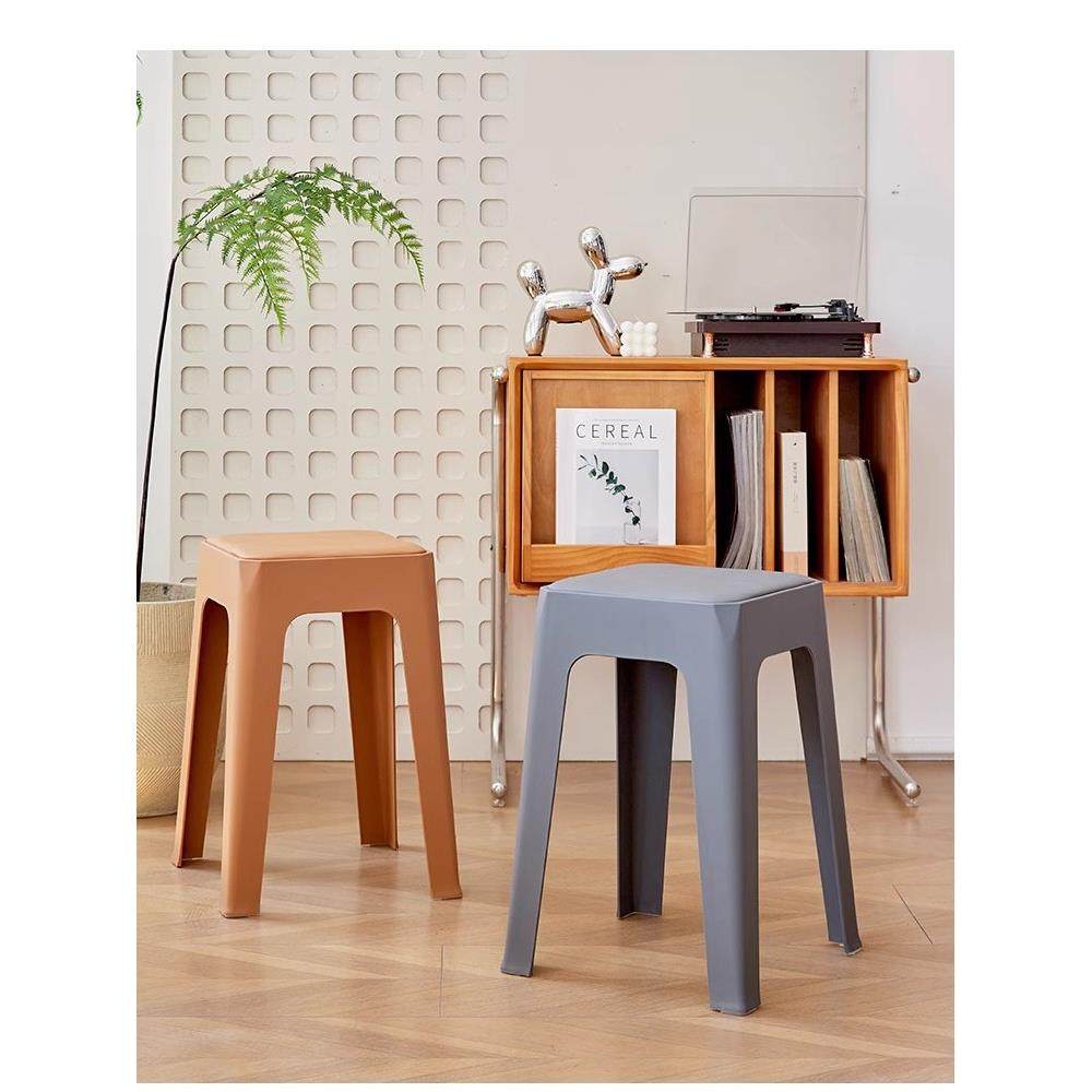 网红软包方形凳子升级加厚可叠放塑料餐边凳时尚家用高凳化妆凳子,住宅家具,风车凳,淘宝优惠券,粉丝福利购,淘宝优惠卷