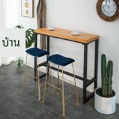 欧式 铁艺吧台桌椅高脚凳子家用简约咖啡厅酒吧椅靠墙长桌椅水吧台