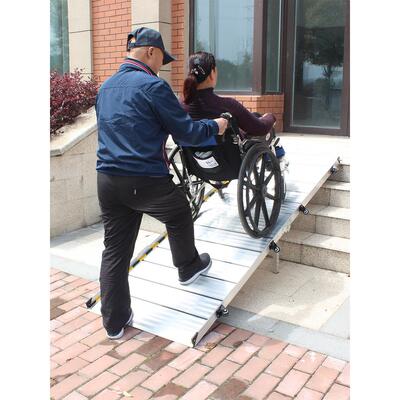可收纳无障碍斜坡板便携式移动踏板爬台阶轻型楼梯坡道板铝合金跳